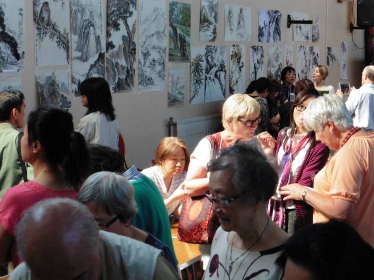 Chinese painting demo at ICA